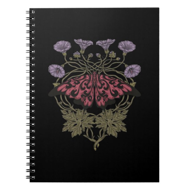 Moth Talisman - Whimsigoth Witchy Art - Färg Vers Anteckningsbok (Framsidan)
