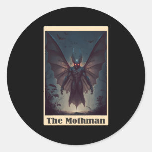 Moth Tarot Card Cryptid Cryptozoology Runt Klistermärke