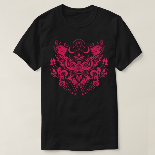 Moth Viking Pagan Wicca T-Shirt (Design framsida)