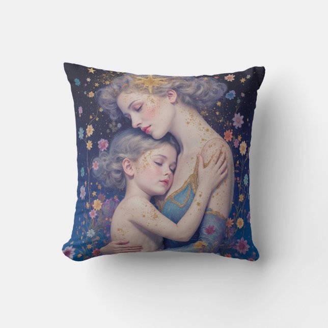 Mother and Child Art Throw Pillow  Kudde (Framsida)
