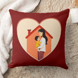 Mother and Child Love Illustration – Warm Family Kudde