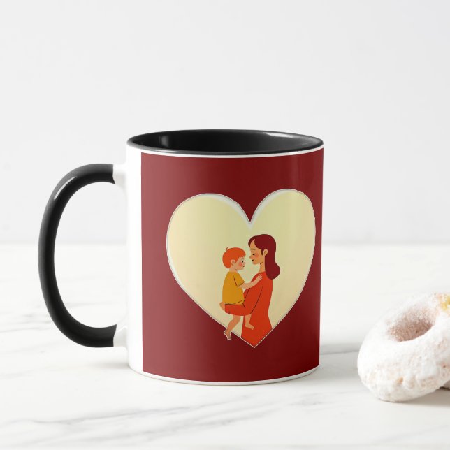 Mother and Child Love Illustration – Warm Family Mugg (Med munk)