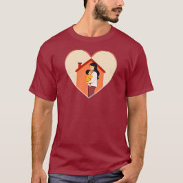 Mother and Child Love Illustration – Warm Family T Shirt