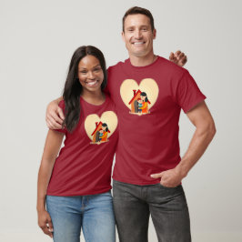 Mother and Child Love Illustration – Warm Family T Shirt