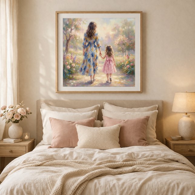 Mother And Little Daughter Walking Poster (Skapare uppladdad)