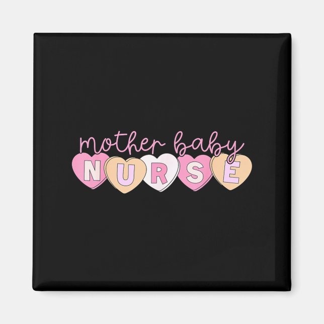 Mother Baby Nurse Hearts Valentine Obgyn Stpartum  Magnet (Framsidan)