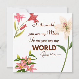  Mother Birthday card with flower Kort