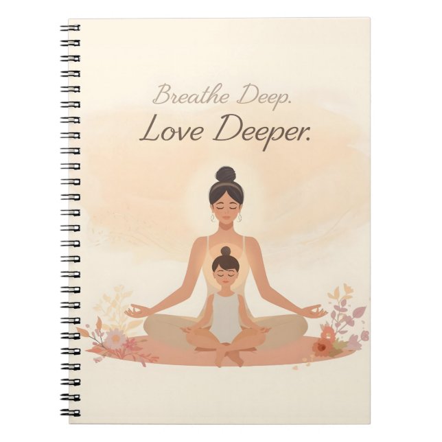 Mother & Child Meditation Serenity Art Anteckningsbok (Framsidan)