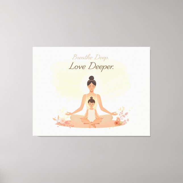 Mother & Child Meditation Serenity Art Canvastryck (Framsida)