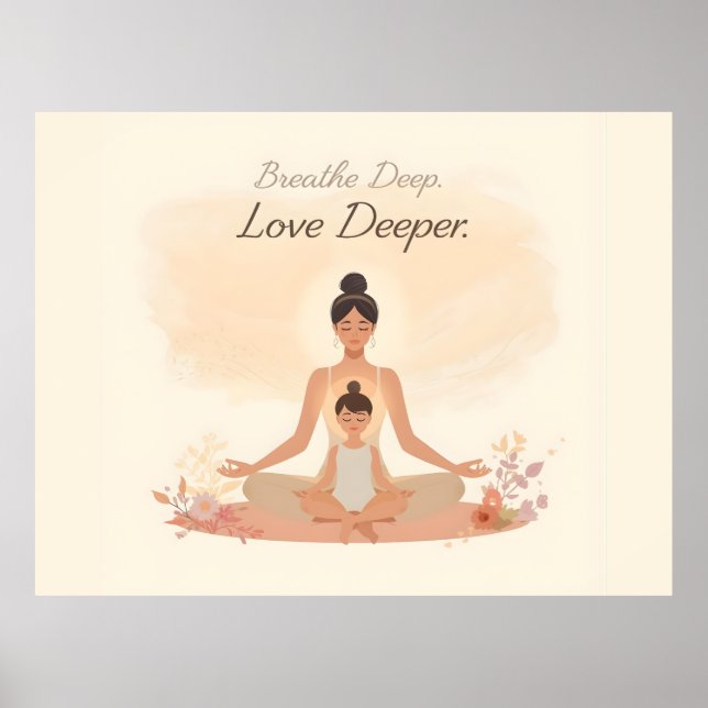 Mother & Child Meditation Serenity Art Poster (Framsidan)