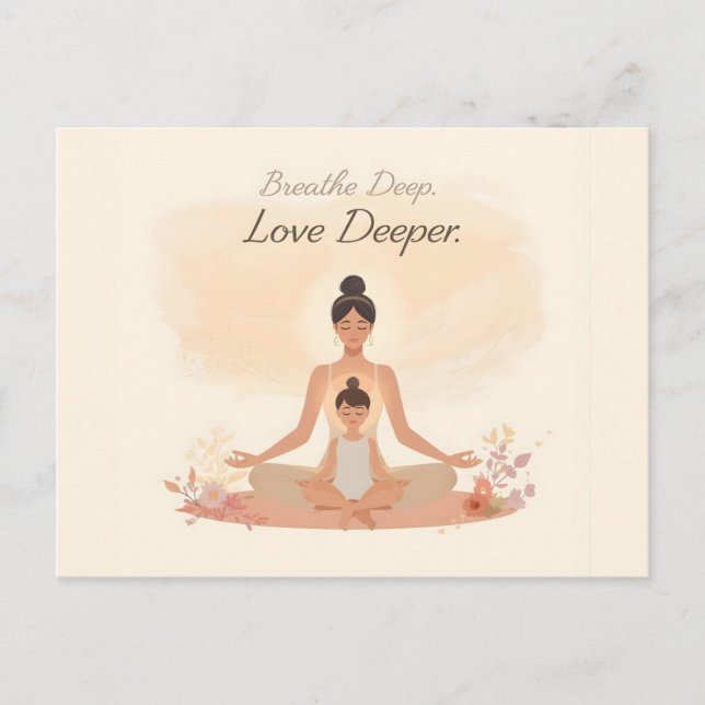 Mother & Child Meditation Serenity Art Vykort (Framsida)