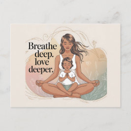 Mother Child Mindfulness Meditation Art Vykort