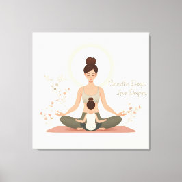 Mother Child Yoga Meditation Art Canvastryck