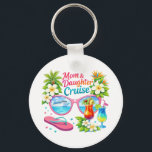 Mother Daughter Cruise Tropical Vacation Nyckelring<br><div class="desc">Colorful tropical travel artwork with sunglasses reflecting a cruise ship,  cocktails,  beach flowers and palm elements creating a vibrant vacation mood. Perfect for celebrating a special cruise trip shared by mother and daughter.</div>
