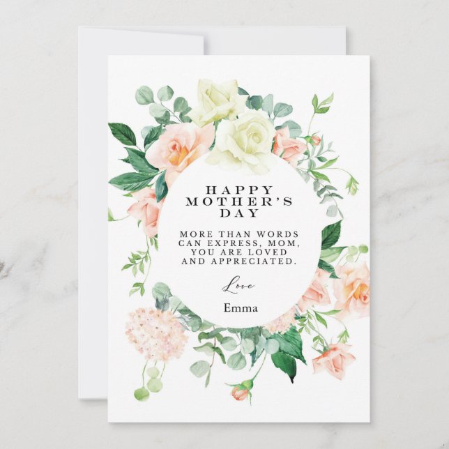 mother day cards floral elegant (Framsida)