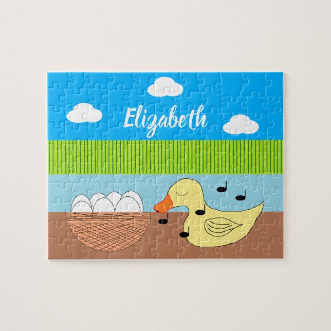 Mother Duck Singing to her Eggs: Pussel (Horisontell)