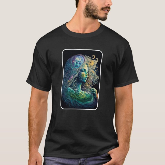 Mother Earth Day Love Surreal Abstract of a Woman  T Shirt (Framsida)