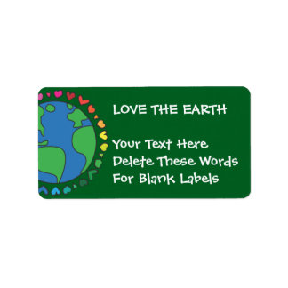 Mother Earth Day Save The Planet Rainbow Hearts Adressetikett