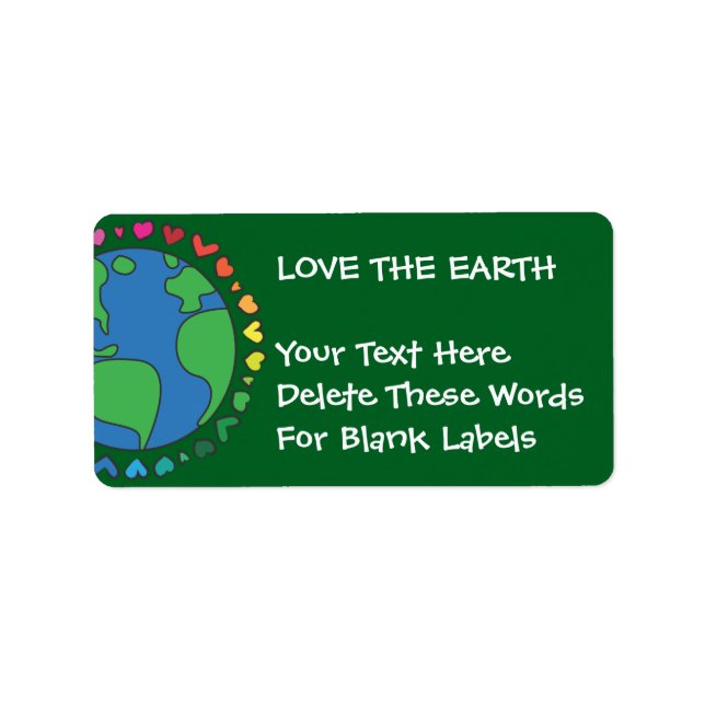 Mother Earth Day Save The Planet Rainbow Hearts Adressetikett (Framsidan)