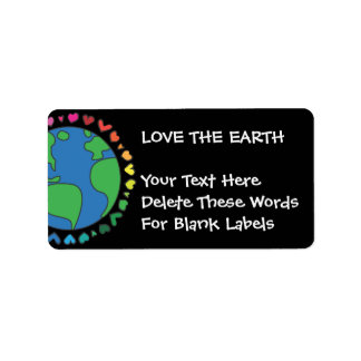 Mother Earth Day Save The Planet Rainbow Hearts Adressetikett