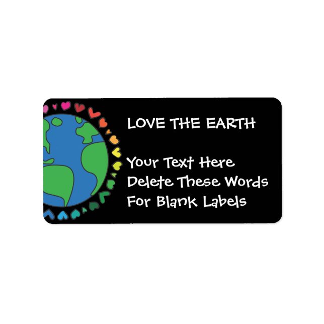 Mother Earth Day Save The Planet Rainbow Hearts Adressetikett (Framsidan)