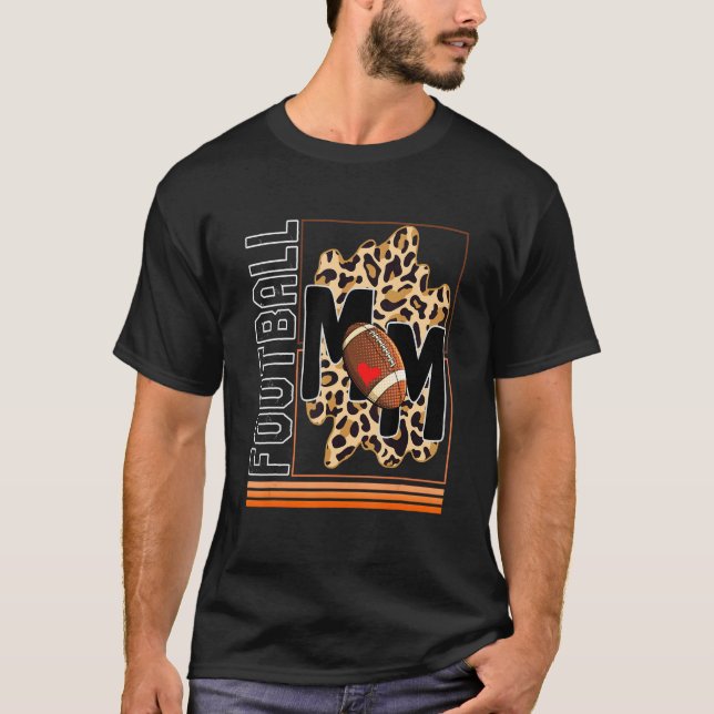 Mother Football Soccer Mom Leopard Game Day Mom Ba T Shirt (Framsida)
