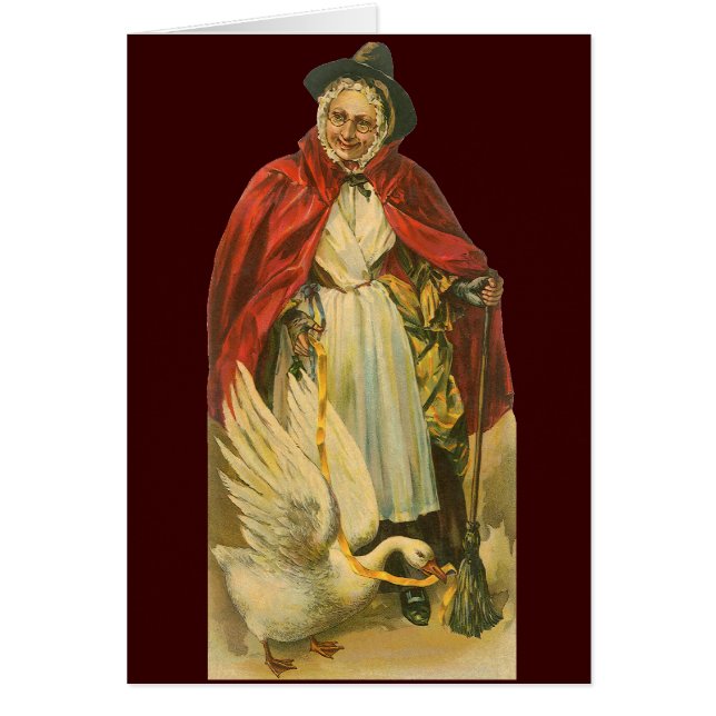 Mother Goose Antik Viktoriansk Saga Bok Hälsningskort (Framsidan)