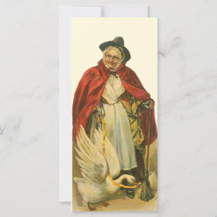 Mother Goose Antik Viktoriansk Saga Bok Inbjudan