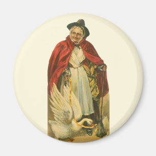 Mother Goose Antik Viktoriansk Saga Bok Magnet