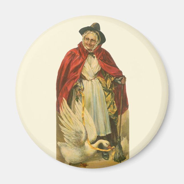 Mother Goose Antik Viktoriansk Saga Bok Magnet (Framsidan)