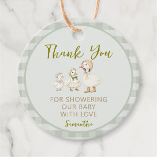 Mother Goose och gosling Babyshower Gåvor Etiketter