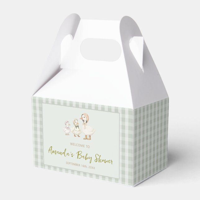 Mother Goose och gosling Babyshower Presentaskar (Framsidan Sidan)