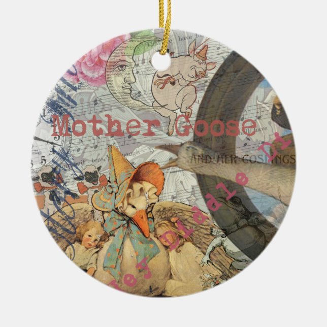Mother Goose-rim och sagovärld Julgransprydnad Keramik (Framsidan)