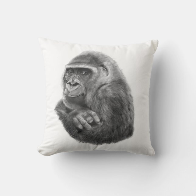 Mother gorilla cushion 母ゴリラのクッション kudde (Framsida)