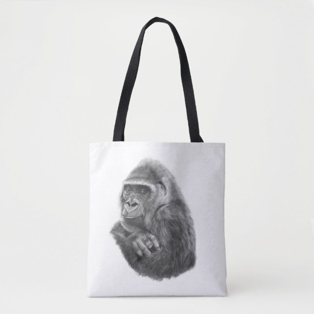 Mother gorilla tote bag 母ゴリラのトートバッグ tygkasse (Framsida)