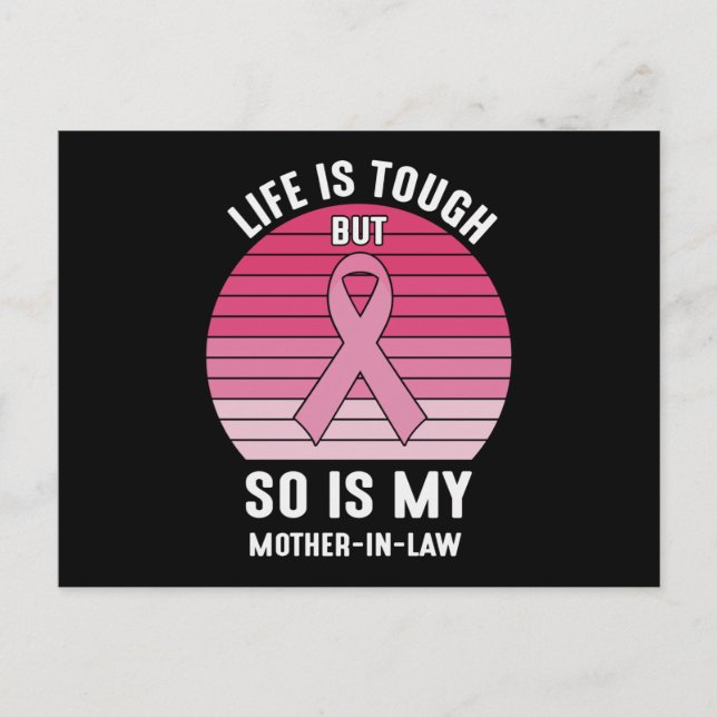 Mother In Law Family Matching Breast Cancer Gift Vykort (Framsida)