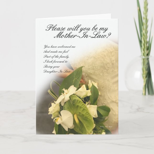 Mother in law greeting card, will you be my mother kort (Framsida)