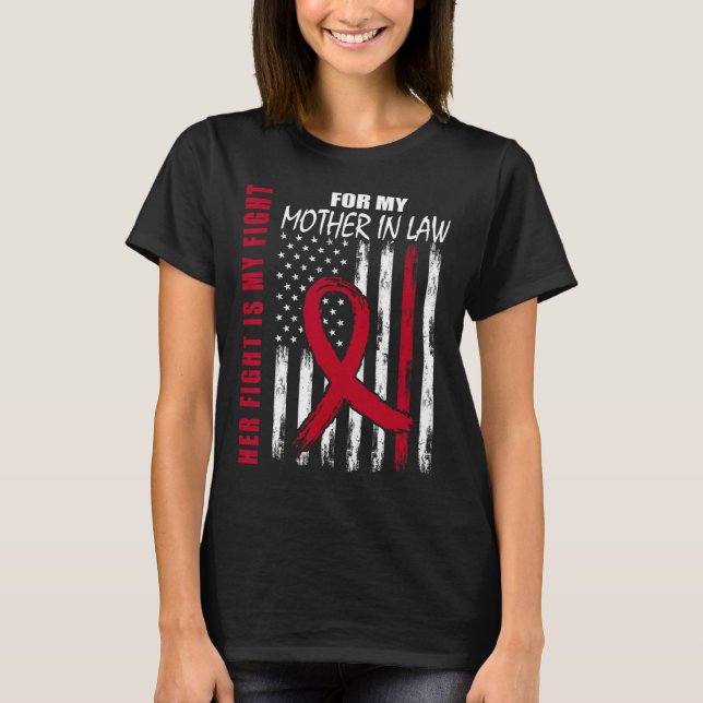 Mother In Law Multiple Myeloma Awareness American  T Shirt (Framsida)