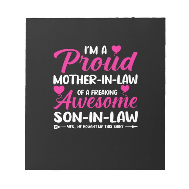 Mother In Law Of Awesome Son In Law Anteckningsblock (Framsida)