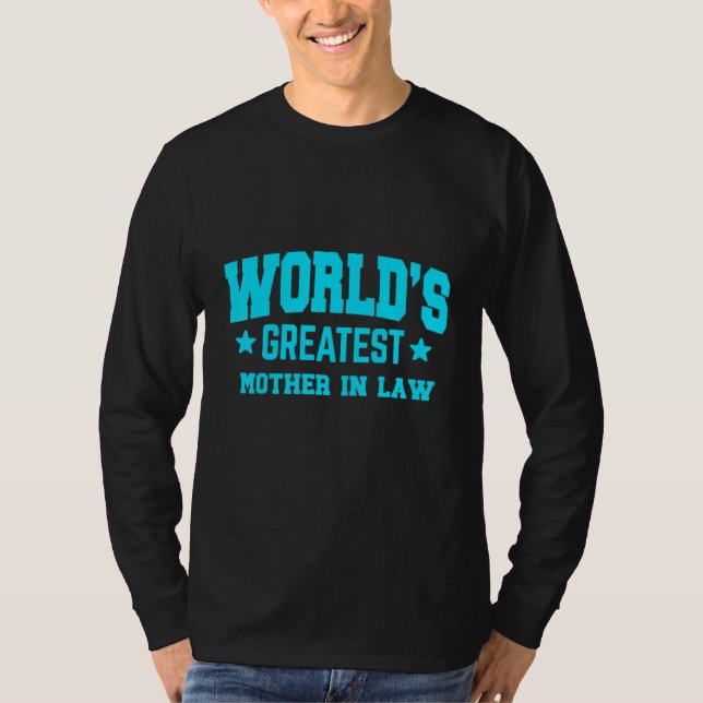 Mother In Law World's Greatest Blue T Shirt (Framsida)