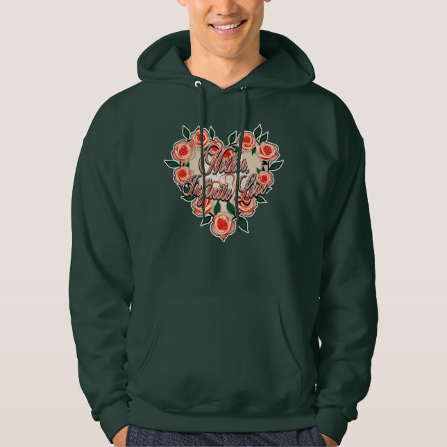 Mother Infinite Love – Floral Typography Hoodie (Framsida)