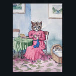Mother Knitting with Kitten in Cradle, Louis Wain Poster<br><div class="desc">Louis Wain (5 August 1860 – 4 July 1939) was an English artiste known for his drawings, which consistently featured anthropomorphized large-eyed cats and kittens. In his later years he may have suffered from schizophrenia (although this claim is disputed), which, according to some psychiatrists, can be seen in his works. Quote:Wikipedia</div>