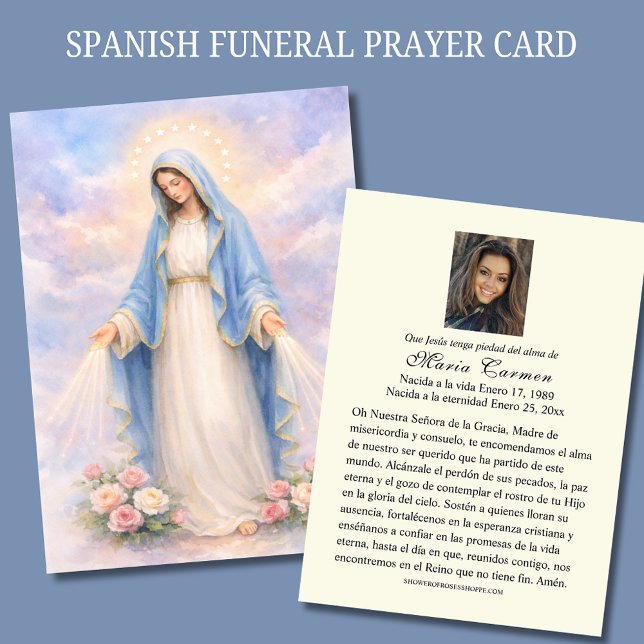 Mother Mary Funeral Prayer Memorare Visitkort (Skapare uppladdad)