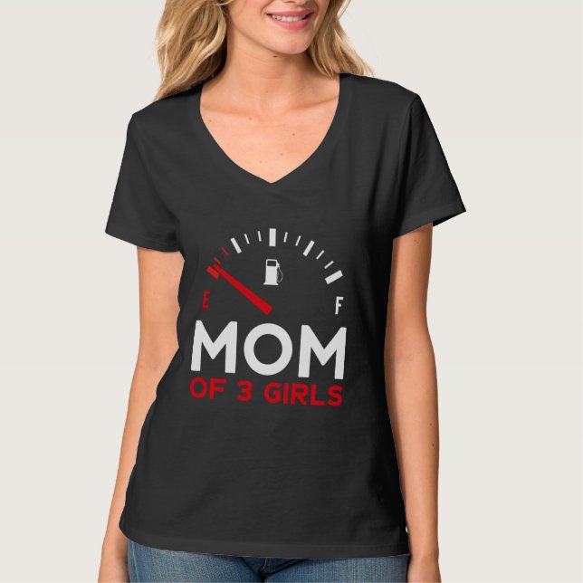 Mother of 3 Girls Mother's Day Mom T Shirt (Framsida)