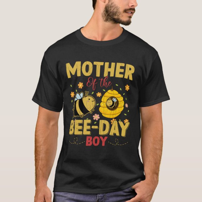 Mother Of Bee Day Boy Fun Beekeeper Beekeeping Hon T Shirt (Framsida)