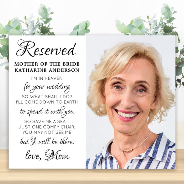 Mother Of Bride Photo Heaven Memorial Wedding Poster (Skapare uppladdad)