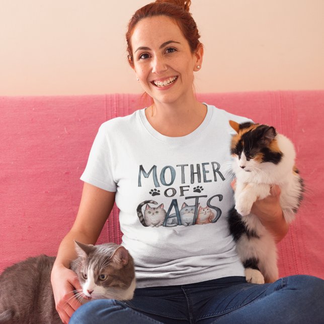 Mother of Cats, Fun Gift for Cat Lovers T Shirt (Skapare uppladdad)
