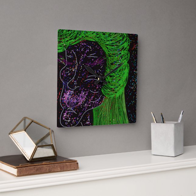 Mother of Galaxies Wall Clock Fyrkantig Klocka (Kontor)