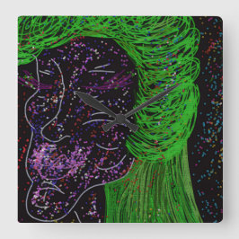 Mother of Galaxies Wall Clock Fyrkantig Klocka