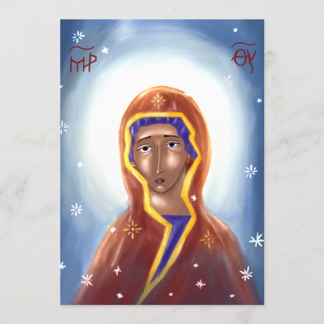 Mother of God Paper Icon Card Tack Kort (Framsida)